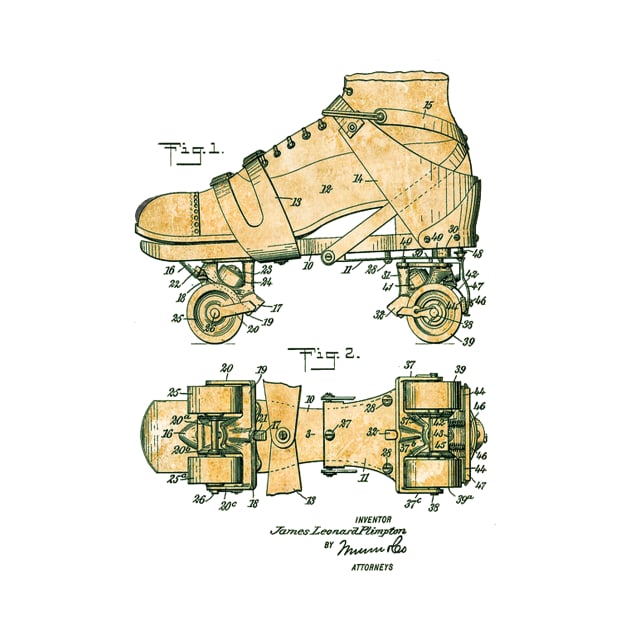 Roller Skates - US Patent Office by The Blue Box