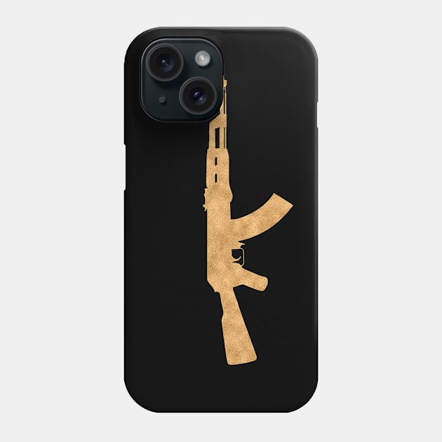 Gold AK47 Rifle Phone Case by nolabel