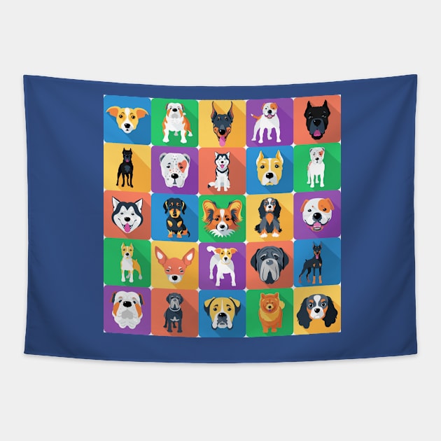 Seamless background with dogs Tapestry by kavalenkava