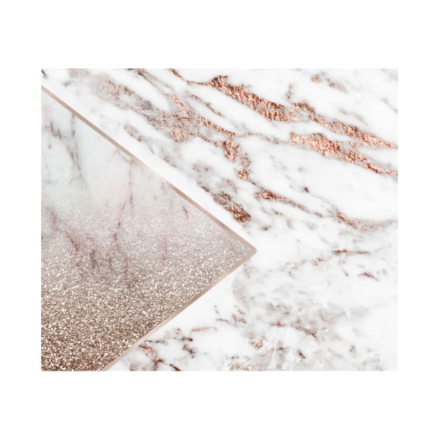 Rose gold geo - hint of marble gradient by marbleco