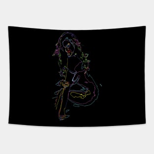 Neon Lady Tapestry