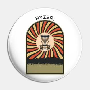 Hyzer | Disc Golf Vintage Retro Arch Mountains Pin