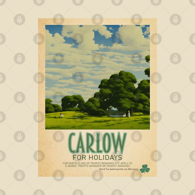 Carlow Ireland - Irish Retro Style Tourism Poster by Ireland