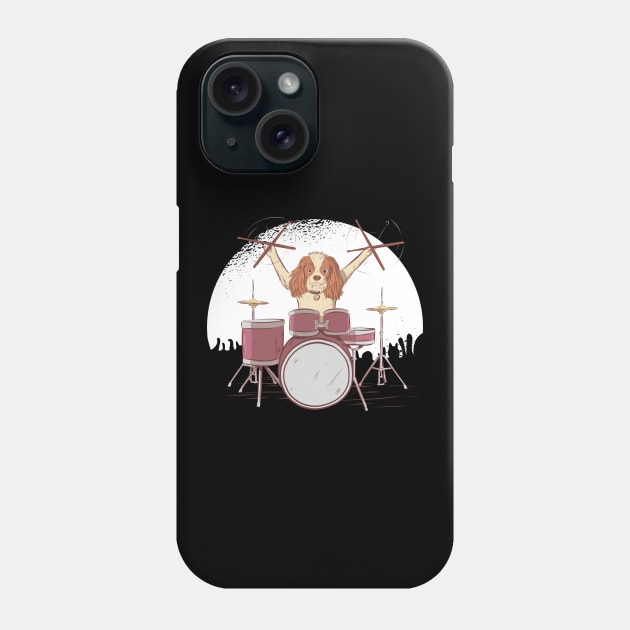 Rocking Cocker Spaniel Drummer Phone Case by BamBam