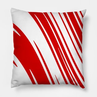 Candy Cane Christmas Red and White Stripes Abstract Pattern Design Pillow