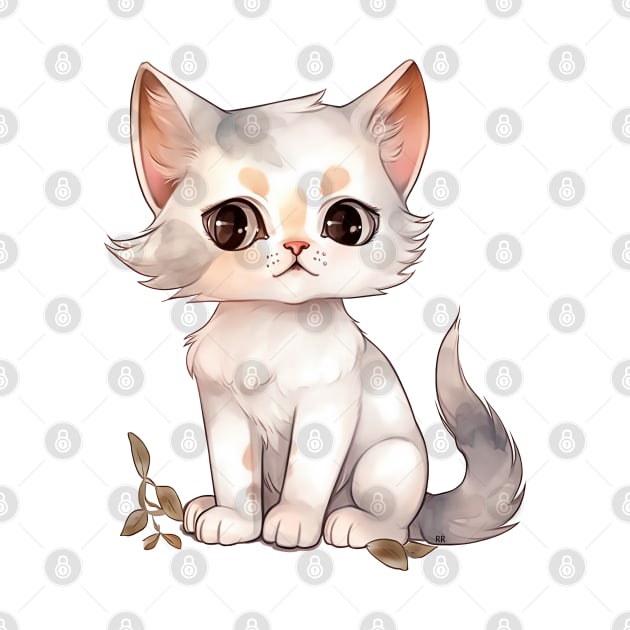 ANIME KITTY CAT SUPER CUTE DRAWING by Rightshirt