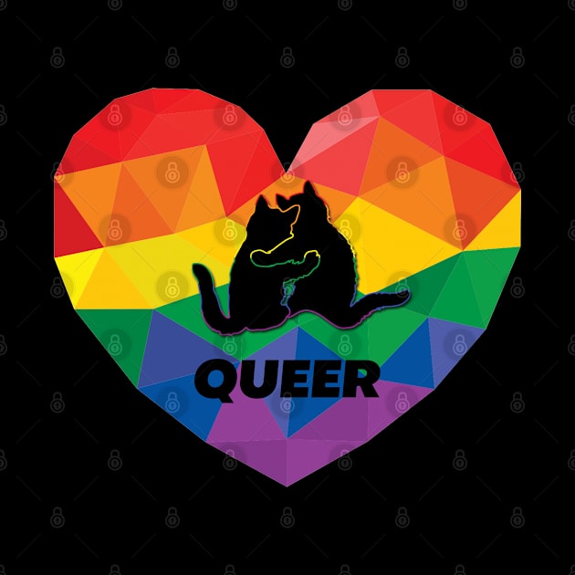 Hugging queer cats pride love by bittergodart