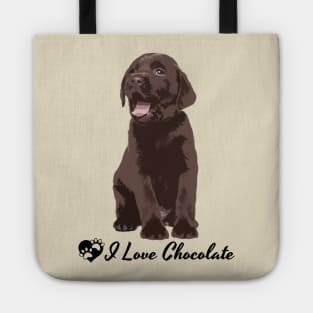 Chocolate Labrador Lab Dog Breed Art I Love Chocolate Tote