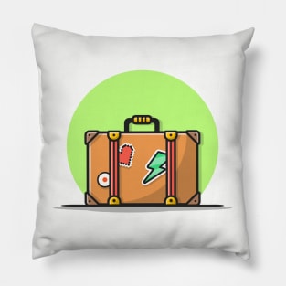 Suitcase Cartoon Vector Icon Illustration Pillow