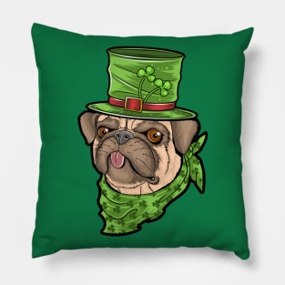 Pug Leprechaun Funny St. Patrick's day Gift for Pug Lovers Pillow