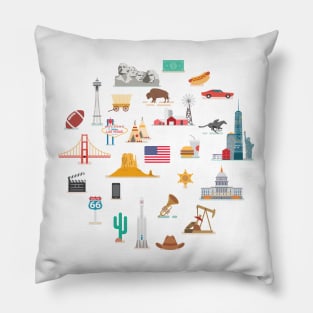 USA Landmarks Pillow