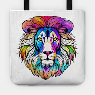 Psychedelic Art Lion Face Tote