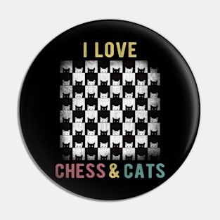 I Love Chess and Cats Pin