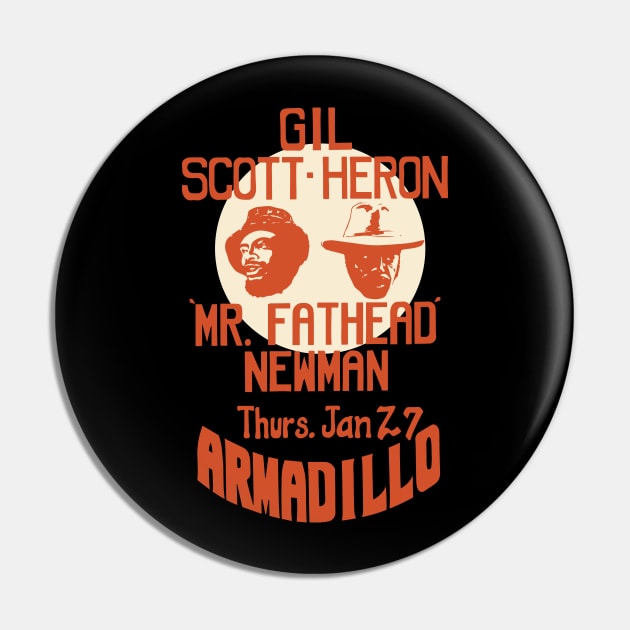 Gil Scott-Heron and Mr. Fathead Newmann at Armadillo - Funk Pin by Boogosh