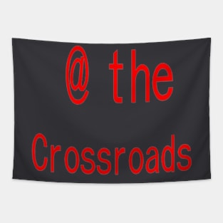 At the Crossroads illustration on White Background Tapestry