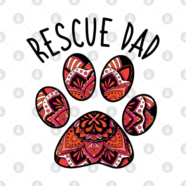 Rescue Dad Mandala Pawprint by AdrianaHolmesArt