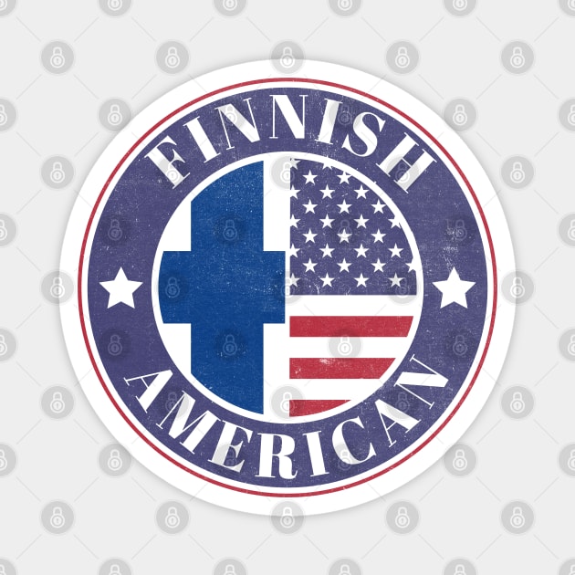 Proud Finnish-American Badge - Finland Flag Magnet by Yesteeyear