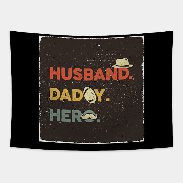 Husband Daddy Hero Tapestry by busines_night