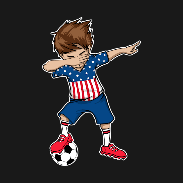 Dabbing Soccer Boy USA - United States Boys Football by Sun68