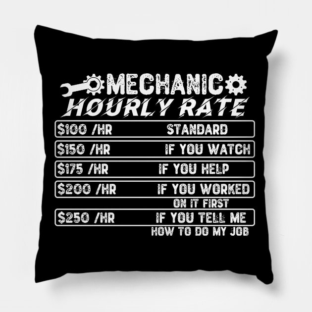 Mechanic Hourly Rate Pillow by Yyoussef101