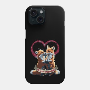 Be My Valentine // Retro Fox Couples Phone Case