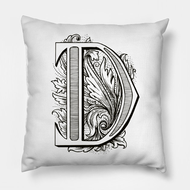 Monogram D Pillow by calebfaires