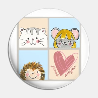 Friends: Cat, Mouse, Spike Pin