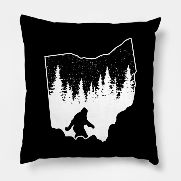 Ohio Bigfoot Gift Pillow by Tesszero