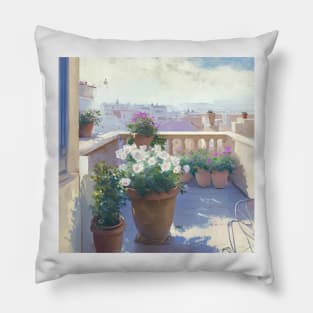 Sunny terrace in Barcelona II Pillow