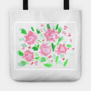 Watercolor background. Floral bouquets, summer and nature, art decoration, sketch. Illustration hand drawn modern Tote