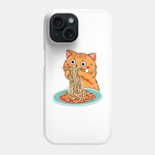 Cat eating spaghetti meme Phone Case