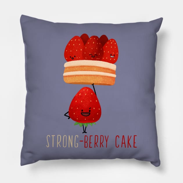 Strong Berry Cake Pillow by BBvineart