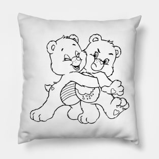 twin bears hugging Pillow