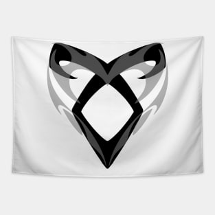 Shadowhunters rune - Angelic power rune and tribal heart 8blacka and grey) | Malec | Mundane | Parabatai | Alec, Magnus, Clary, Jace, Izzy Tapestry