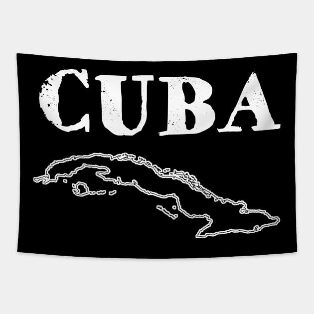 cuba map Tapestry by livania