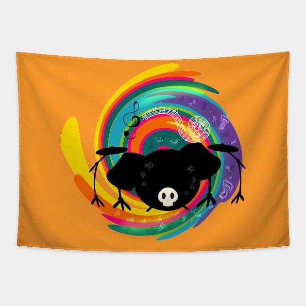 Drum Solo Tapestry by DitzyDonutsDesigns