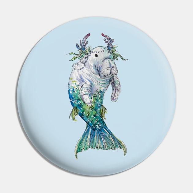 Mermaid Manatee Pin by aquabun