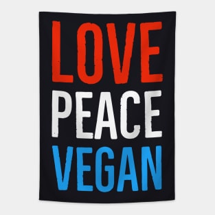 Love Peace Vegan Tapestry