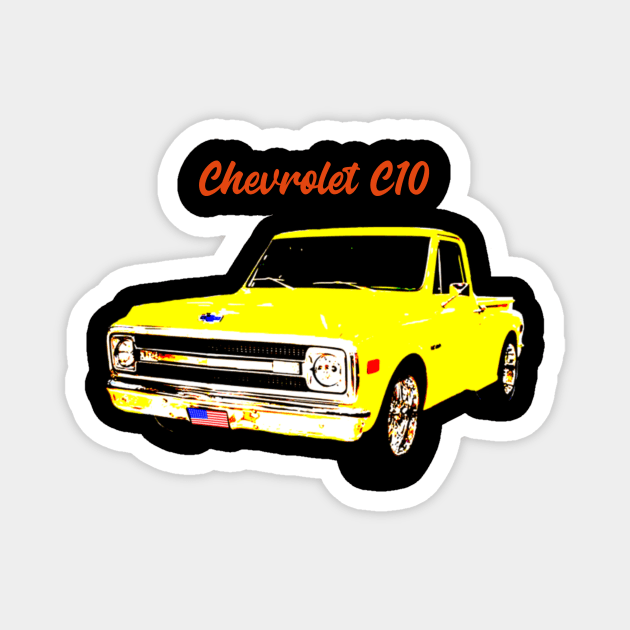 C10 CHEVY PICKUP T-SHIRT Magnet by Cult Classics