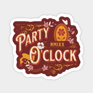 Nmixx party o clock song typography text nswer | Morcaworks Magnet