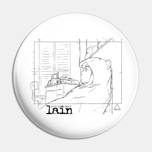 Lain bear suit Sketch Pin