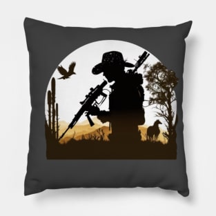 The hunter and the bush Pillow