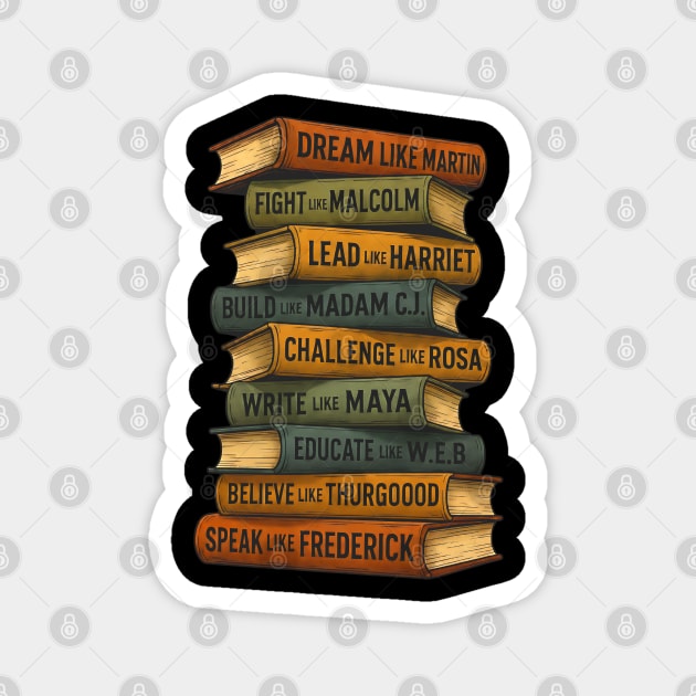 Black History Icons Books Magnet by UrbanLifeApparel