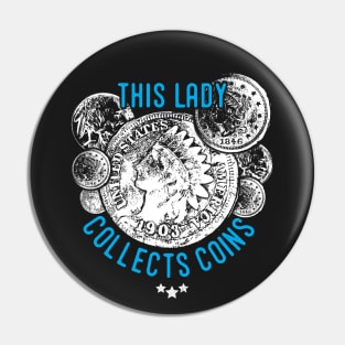 Ladies USA coin collector Pin