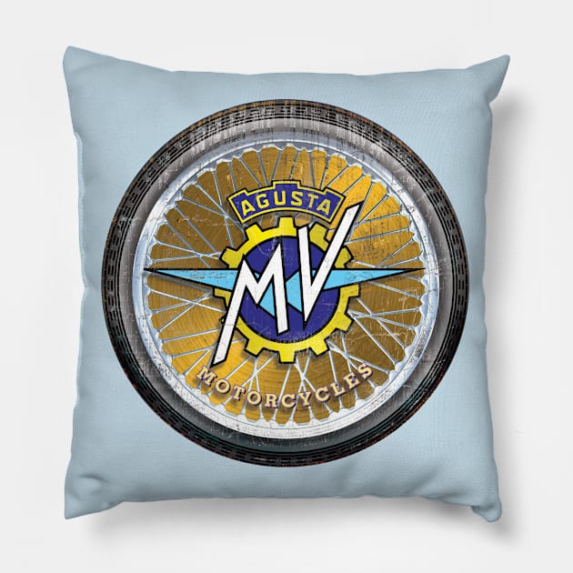 Augusta Motorcycles Pillow by Midcenturydave