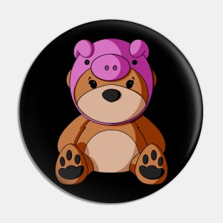 Pig Hat Teddy Bear Pin