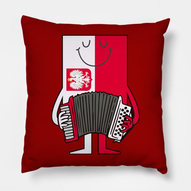 Polska Accordion Flag Pillow by DeepDiveThreads