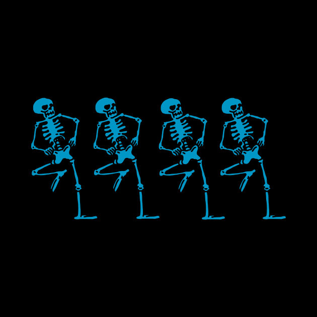 Spooky Scary Skeletons (Cyan) by Graograman