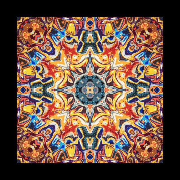 Orange and Blue Mandala by perkinsdesigns