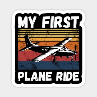 My First Plane Ride, Retro Vintage Sunset Airplane Magnet